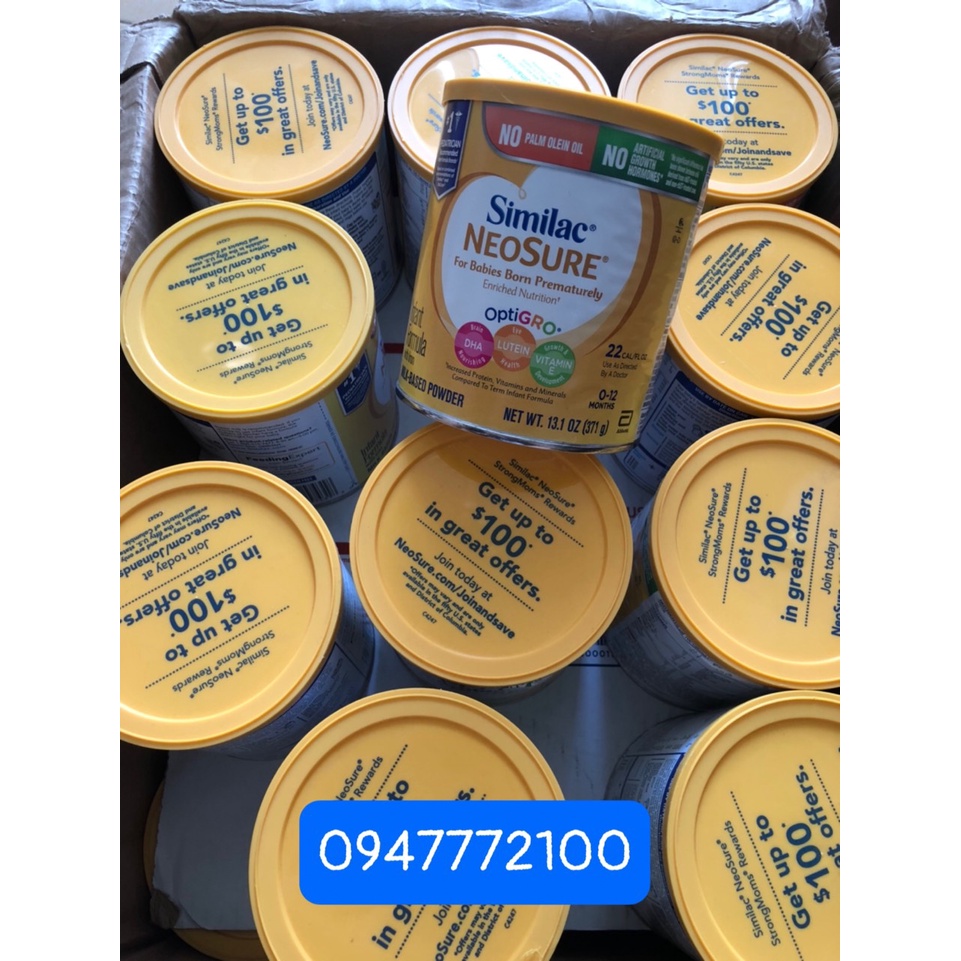 Sữa Similac Neosure 371g của Mỹ. Date 2023 như hình