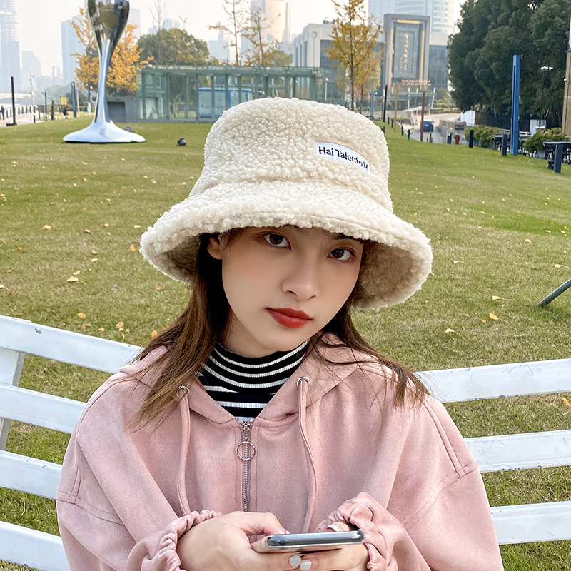 Mũ tai bèo rộng vành phối lông đáng yêu cho nữ