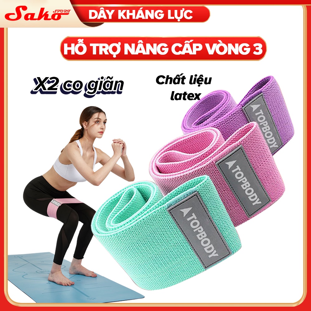 Dây kháng lực tập gym, dây miniband tập mông đùi SAKO SPORT Vải