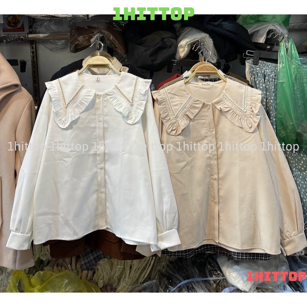 áo sơ mi nữ cổ bèo , áo babydoll tay bèo tiểu thư hàng QCCC loại 1 A00011 kaca 1hittop