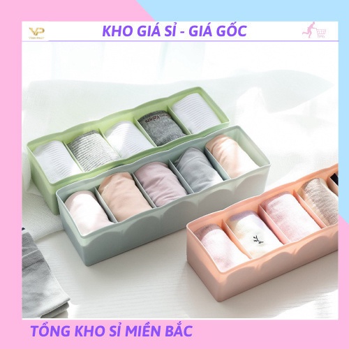 [❌GIÁ SỈ❌] Khay nhựa 5 ngăn đựng đồ lót, tất, vớ tiện dụng 88102