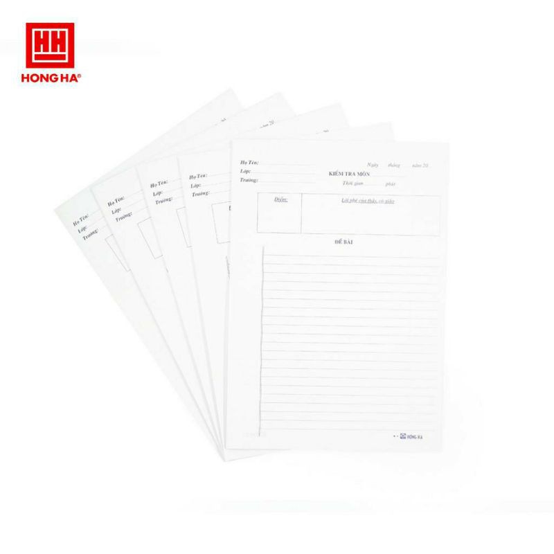 Giấy kiểm tra cấp 2 Hồng Hà 4915.