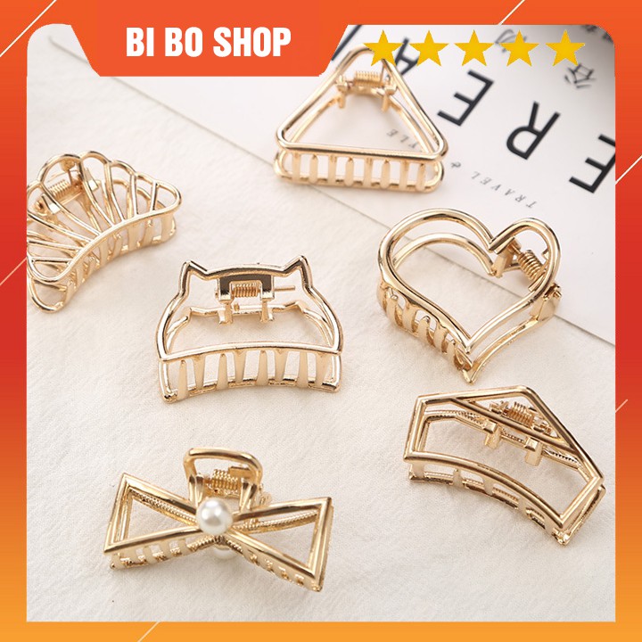 Kẹp Tóc Kim Loại  Thiết Kế Đơn Giản Sành Điệu Bằng Kim Loại Cho Nữ Size Vừa 8cm