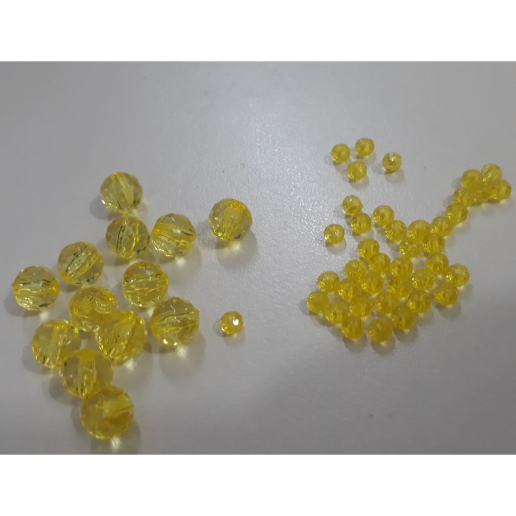 25gam hạt nhựa góc cạnh 32 mặt trong nhiều màu nhiều size 4/6/8/10 ly àm cây bon sai, kết hoa, con thú, xỏ vòng