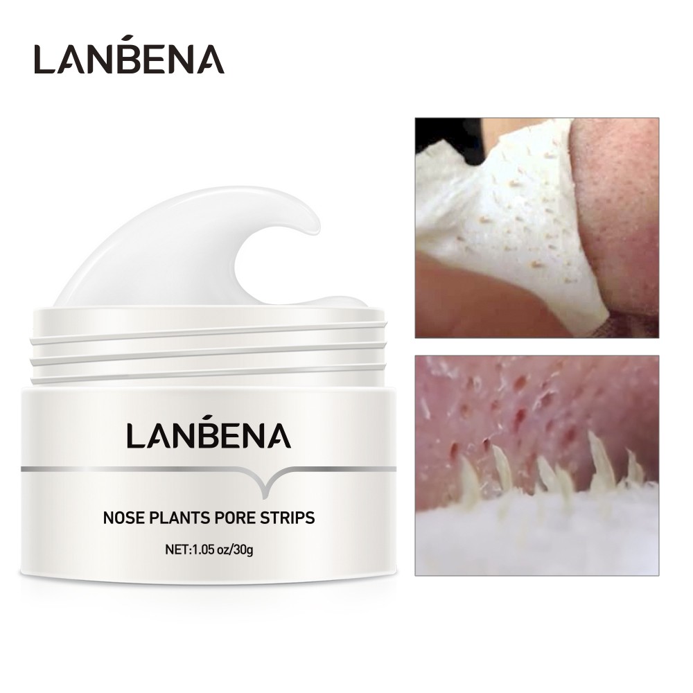 Mặt nạ bùn lột mụn đầu đen chính hãng LANBENA kèm 60 miếng giấy lột mụn