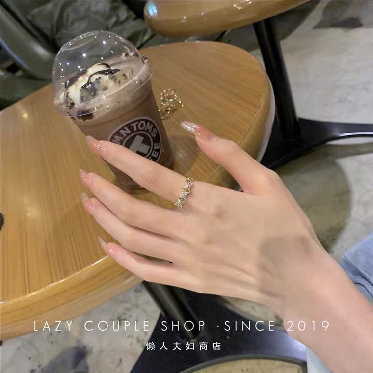 Jiashucheng Hàng Có Sẵn Nhẫn Hở Hình Bướm Đính Đá Zircon Siêu Cổ Tích Có Thể Điều Chỉnh Tinh Tế Cho Nữ