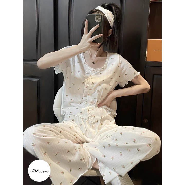 Set ngủ hoa nhí dài tay và cộc tay | BigBuy360 - bigbuy360.vn