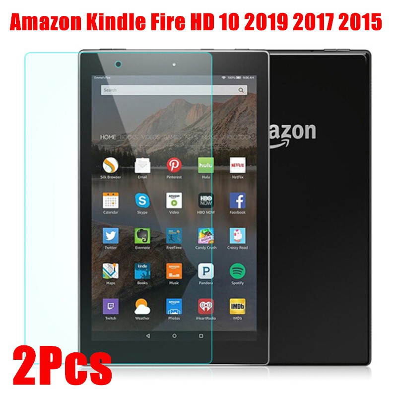 Set 2 Kính Cường Lực Bảo Vệ Màn Hình Cho Amazon Kindle Fire Hd 10 8 7 2019 2018 2017 Hd 8 2020 Plus