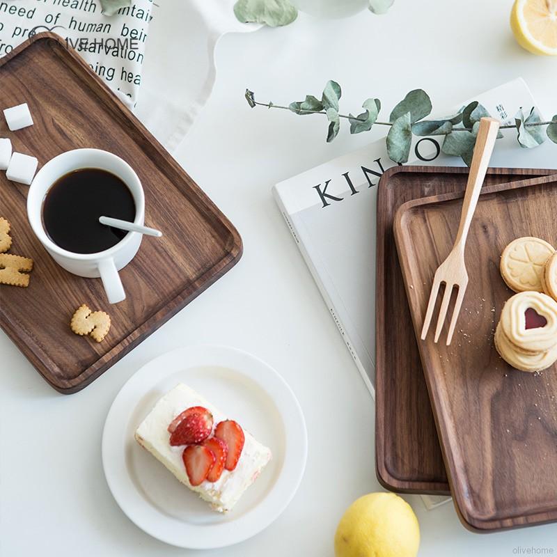 Khay gỗ đựng đồ hình chữ nhật đa dụng