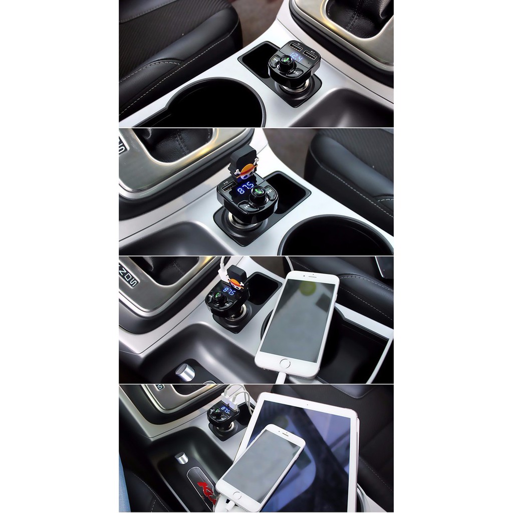 Tẩu nghe nhạc trên ô tô kiêm sạc điện thoại 2 cổng cao cấp Hyundai HY-82 - Loại 1