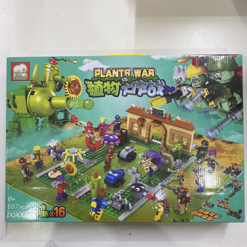 Lắp ráp xếp hình Lego Plants vs Zombie Hoa quả nổi giận JX90086 687pcs