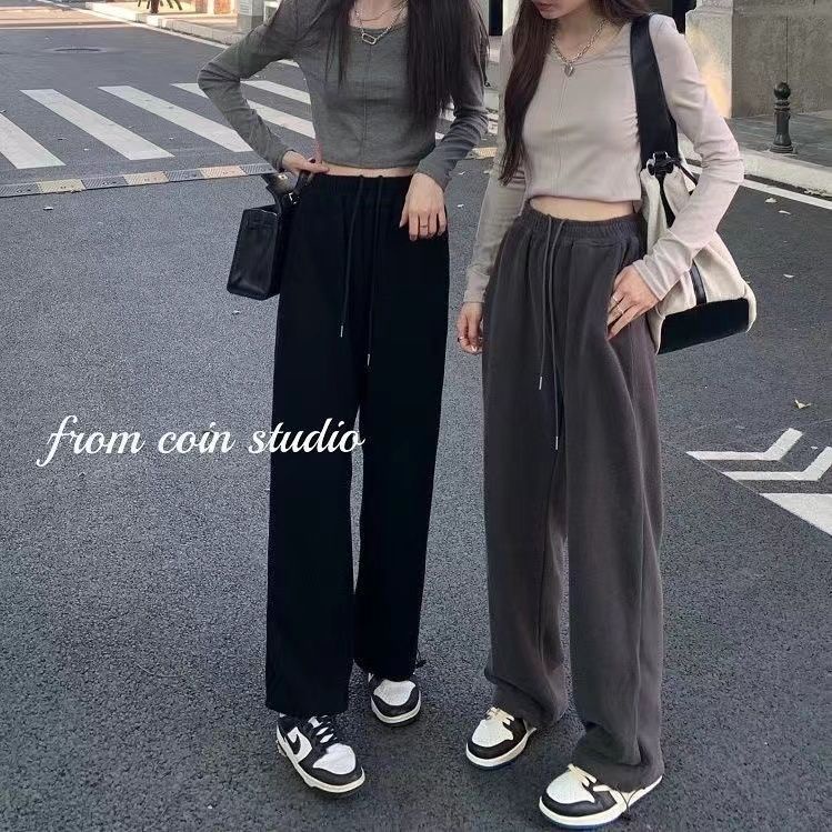 COZOK Quần Thể Thao Lưng Cao Ống Rộng Thời Trang Năng Động