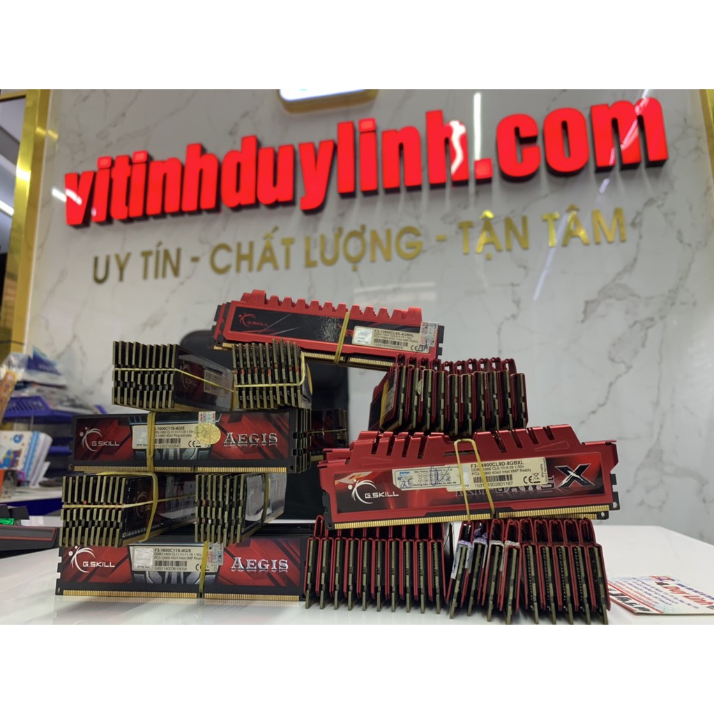 Ram 4G DDR3/1600 Gskil tản lá hoặc tản thép đỏ đẹp