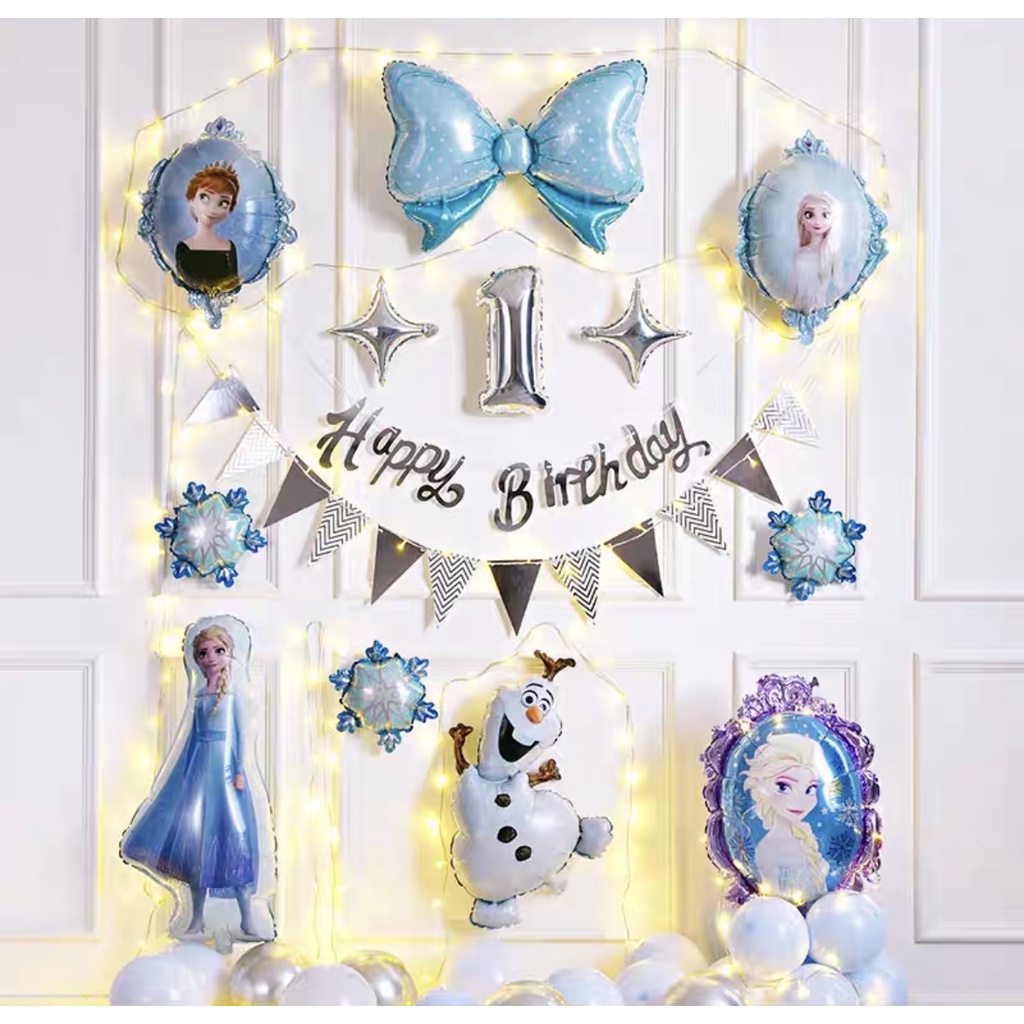 Set bóng trang trí sinh nhật ELSA ,công chúa băng tuyết
