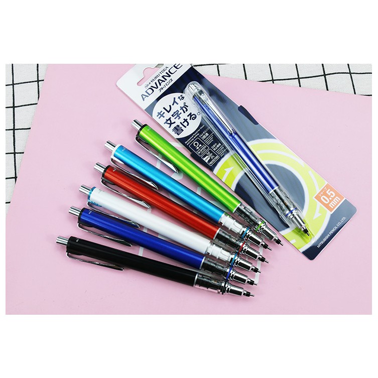 Combo một bút chì kim Uni Kuru Toga Advance + một hộp ngòi chì Uni Nano Dia Pencil Lead