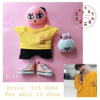 Outfit doll: Set áo cmm Suga BTS cho doll 15-20cm