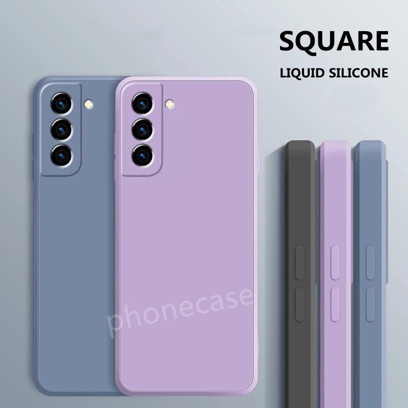 Square Liquid Silicone Casing For Samsung Galazy S22 + Plus Ultra 4G 5G Soft camera protection shockproof Cover