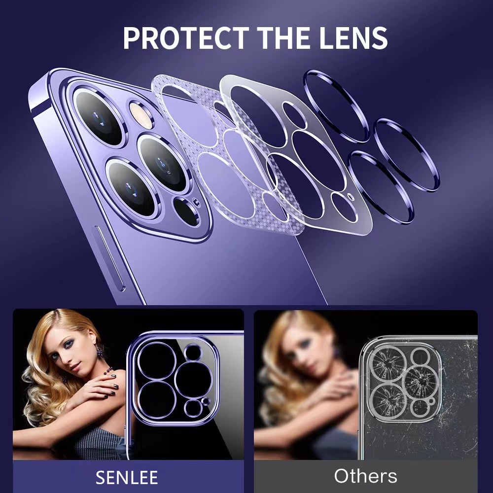 Ốp Điện Thoại Mềm Trong Suốt Chống Sốc Bảo Vệ Ống Kính Máy Ảnh Cho iPhone 14 Pro Max 14 Plus 13 12 Pro Max