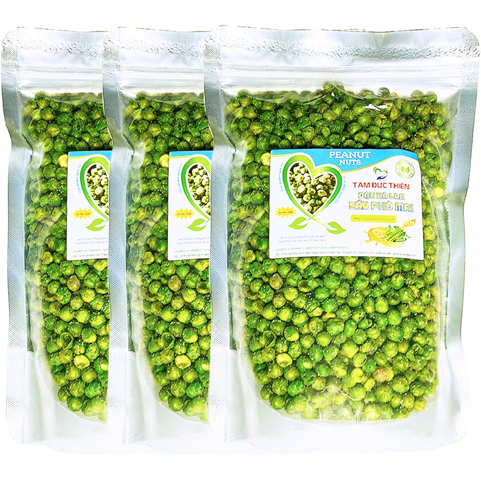 [Mã BMBAU50 giảm 7% tối đa 50K đơn 99K] Combo 1K500GR Đậu Hà Lan Sấy Phô Mai Tâm Đức Thiện (3 x Túi 500GR)
