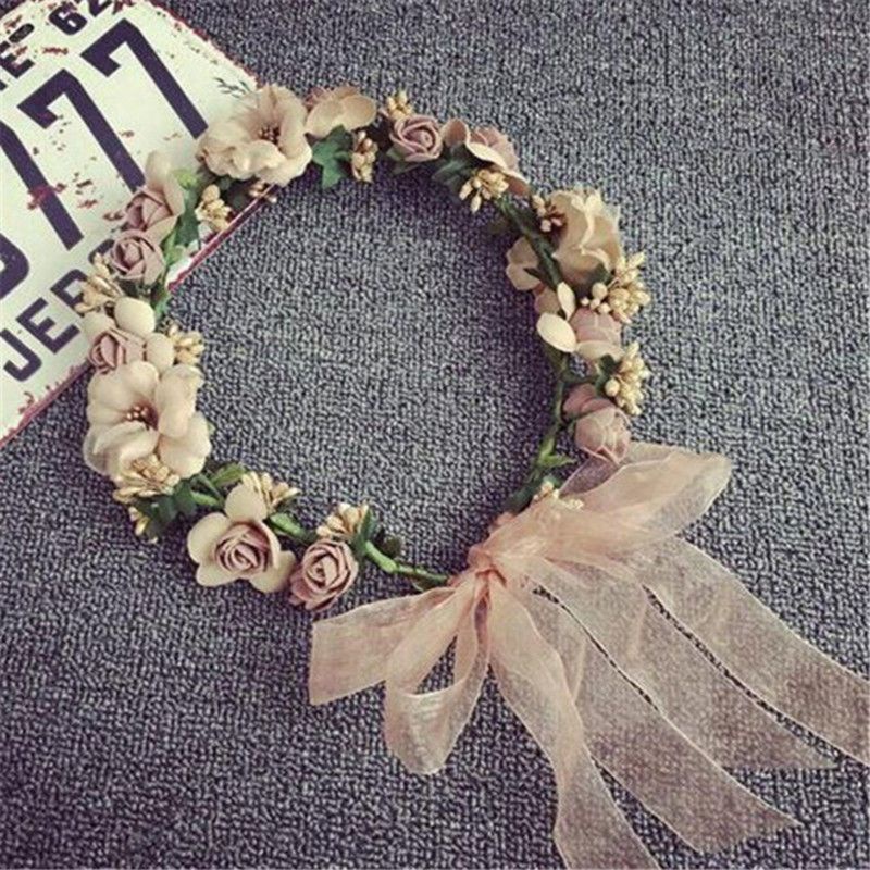 Vòng Hoa Đội Đầu Kết Kiểu Boho Đội Cô Dâu,Chụp Kỷ Hiếu