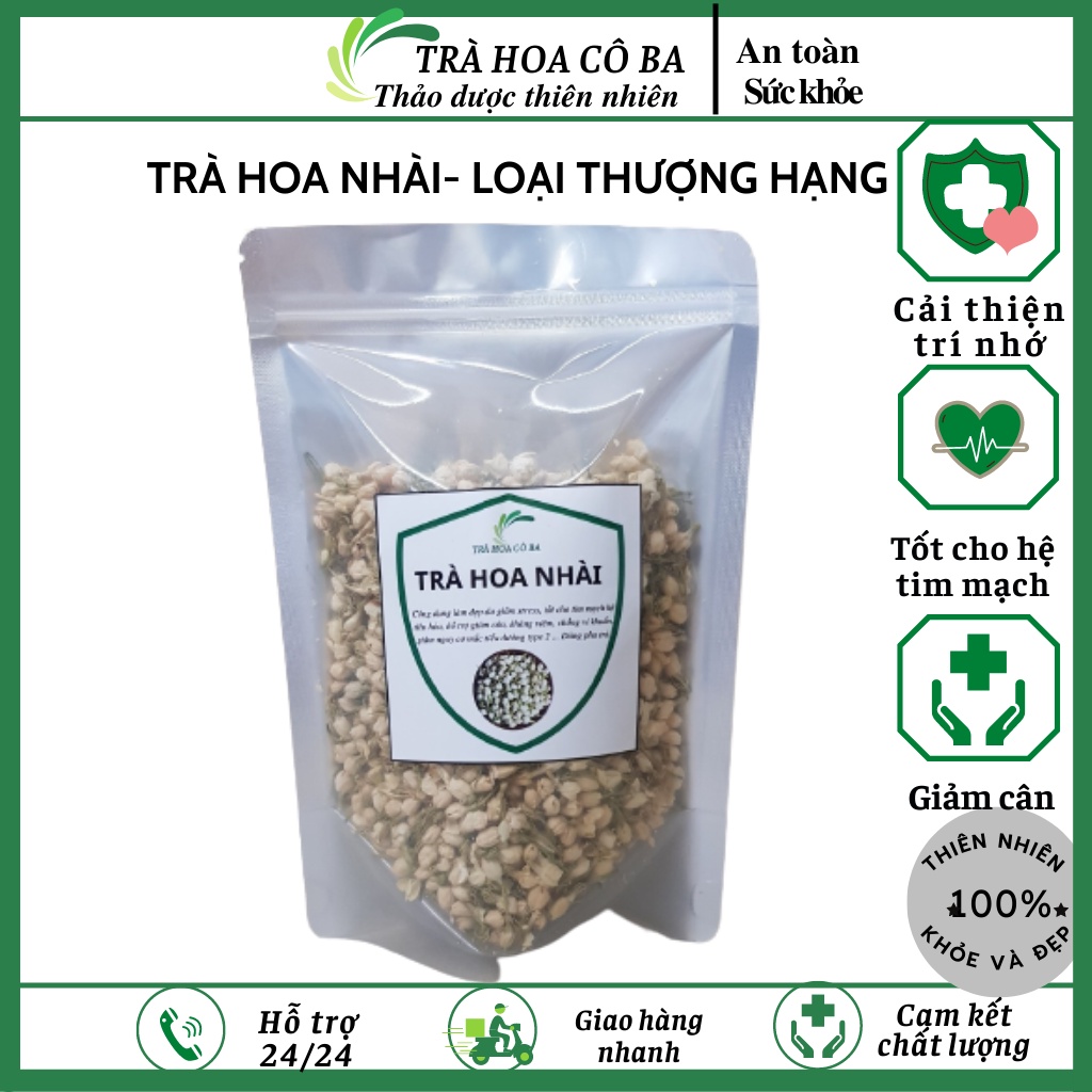 Trà hoa nhài, hoa nhài khô ngủ ngon, giảm mỡ bụng Trà Hoa Cô Ba