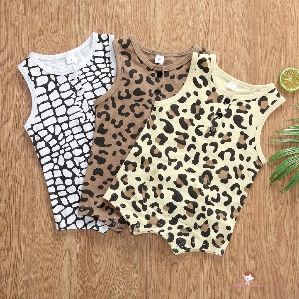Jumpsuit Sát Nách Hoạ Tiết Hoạt Hình Đáng Yêu Cho Bé 0-12 Tháng