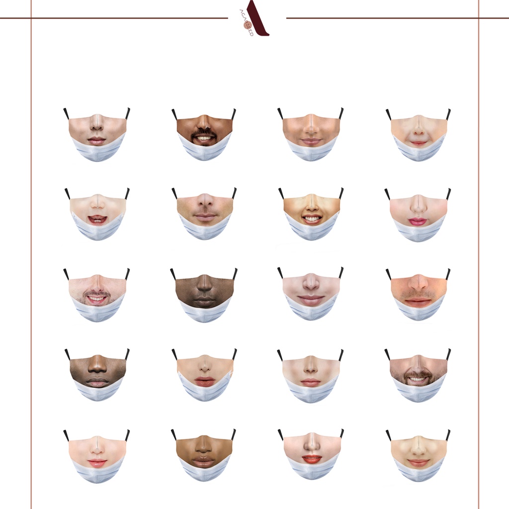 Khẩu trang vải in 3D hình mặt người chủ đề TikTok vui nhộn | BigBuy360 - bigbuy360.vn