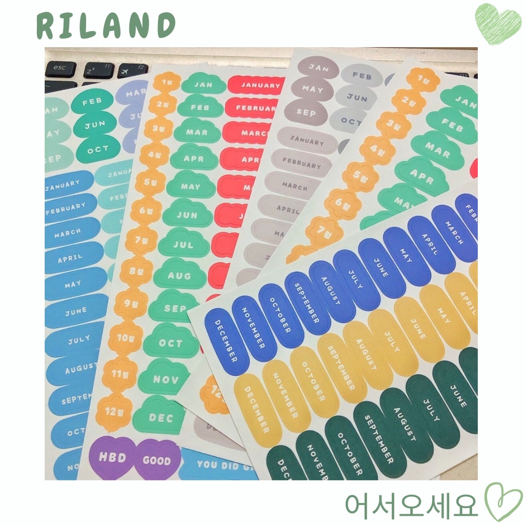 Sticker tháng ngày Daiso Hàn