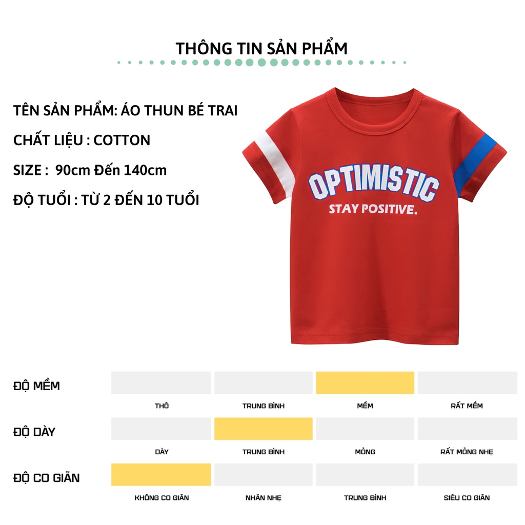 Áo thun bé trai ngắn tay 27Kids áo cộc nam 100% Cotton cho trẻ từ 2-10 tuổi BSTS10