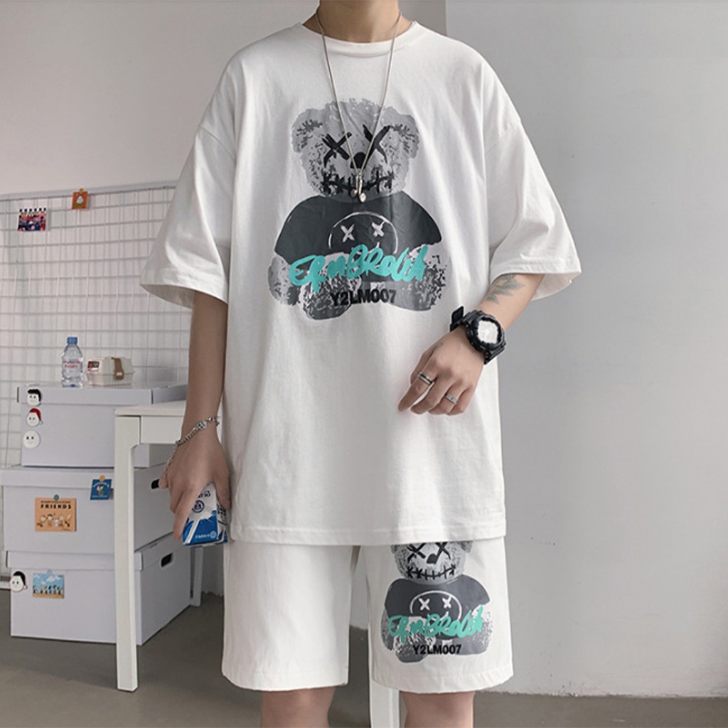 Đồ bộ nam thời trang mùa hè chất thun cotton thoáng mát nguyên bộ đồ phong cách BRB01