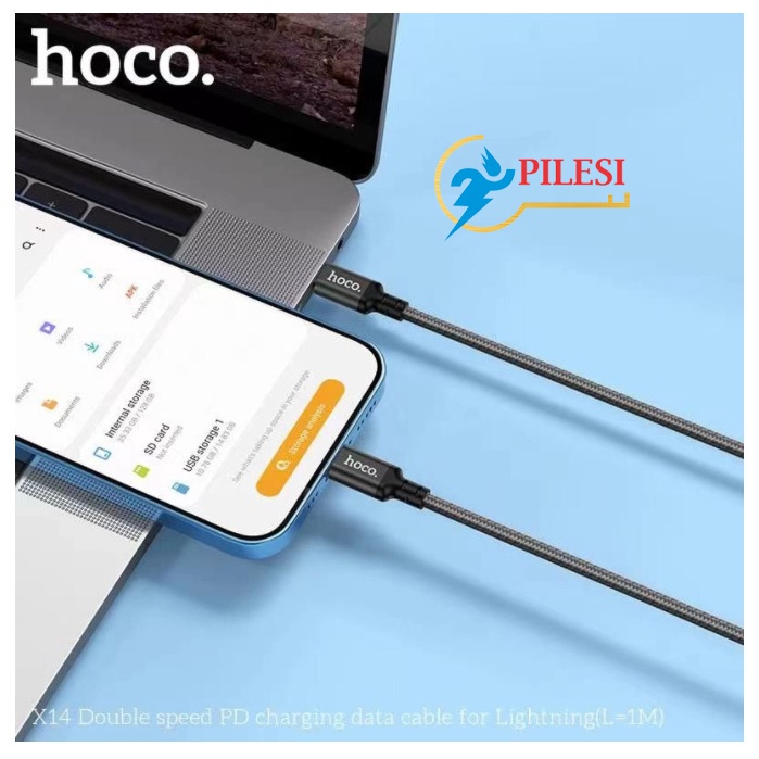 ✅ Dây cáp sạc nhanh Hoco X14 PD 20w dây dù siêu bền cho IPtablet táo
