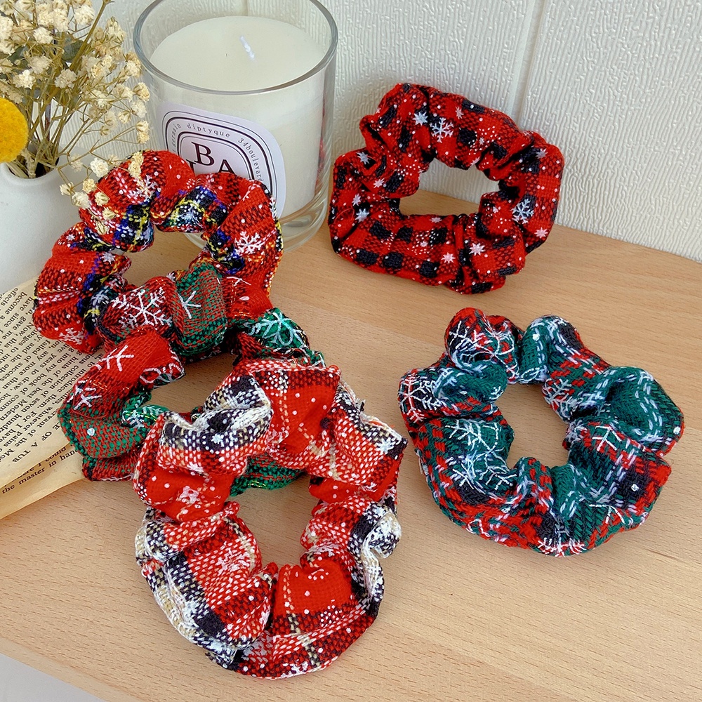 Dây buộc tóc co giãn nhiều màu sắc phong cách giáng sinh thời trang cho nữ