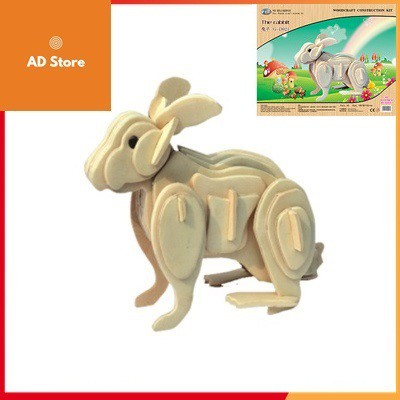 Đồ Chơi Lắp Ghép Gỗ 3D Con Thỏ An Toàn