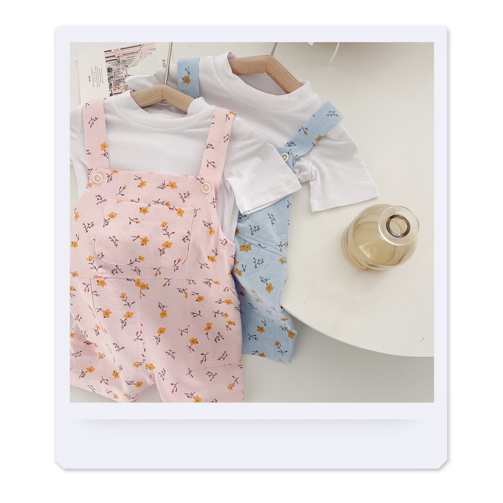 Sét áo+ quần yếm hoa nhí cho bé gái 8-20Kg