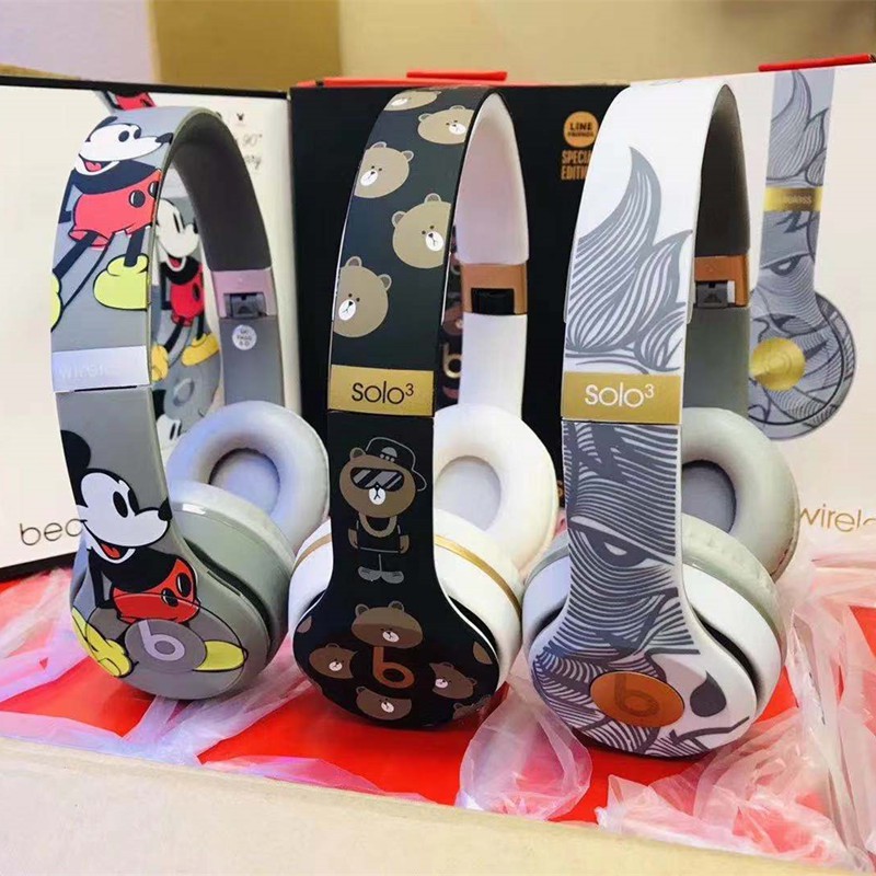 Beats Solo3 Bluetooth Headphone -Pig Year Bear and Mickey's 90th Anniversary Edition