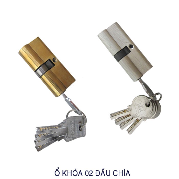 Ổ khóa tay nắm Huy Hoàng chính hãng - 2 đầu chìa 70x30mm - Khóa con voi - BH 3 NĂM