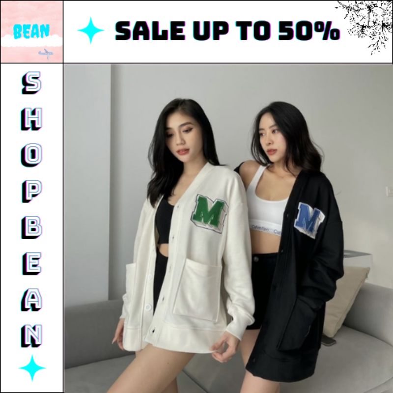 Áo Cardigan Len Mỏng Cho Nữ Phong Cách Ulzzang Phù Hợp Đi Đà Lạt, Dạo Biển SHOP BEAN - Thêu logo M missout
