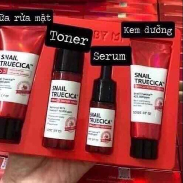 Bộ dưỡng phục hồi tái tạo da chiết xuất Ốc sên Some By mi Snail Trucica