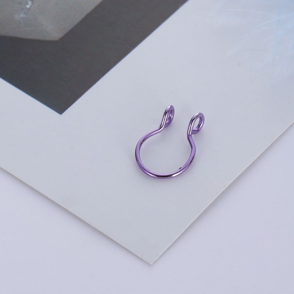 Set 2 khuyên mũi giả bằng thép không gỉ 8mm tùy chọn màu sắc thời trang cho nữ