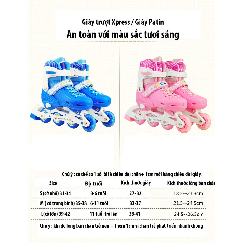 [FREE SHIP =&gt; 50K ] Giầy Patin Sports Site L cho bạn trẻ trên 11 tuổi