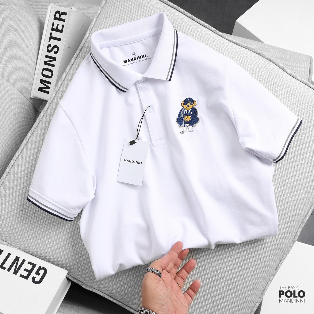 Polo Bear phối viền cổ thêu logo gấu Mandinni | BigBuy360 - bigbuy360.vn