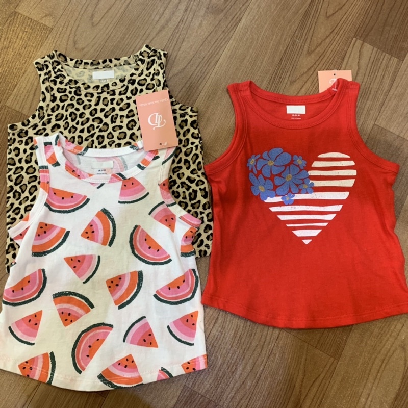 Bộ quần legging, áo sát nách bé gái nhí, chất cotton, ba màu