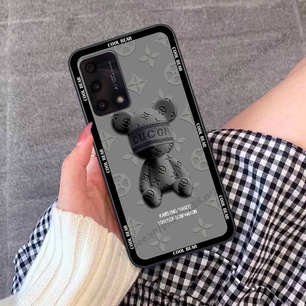 Ốp Oppo A74 / A94 / A95 bear, k@ws thương hiệu phong cách ốp lưng thời trang cao cấp