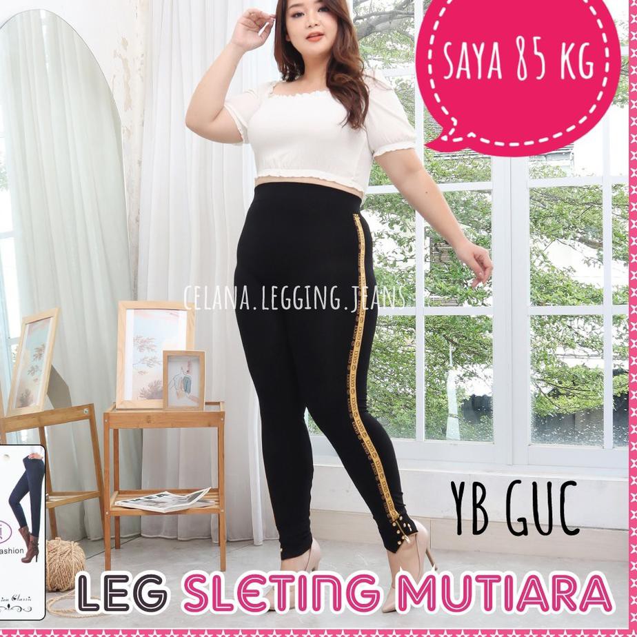 Quần legging 9.9 phối khóa kéo đính ngọc trai thời trang cho nữ