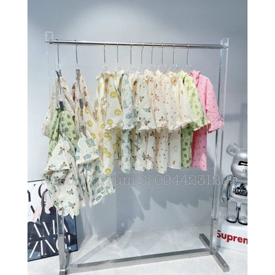 Sét bộ pizama bèo viền áo cộc quần dài