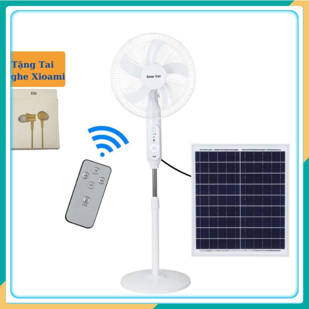 Quạt năng lượng mặt trời Solar Jindian JD-S198 điện tích điện sử dụng 8-10 giờ, sạc bằng năng lượng mặt trời FT02