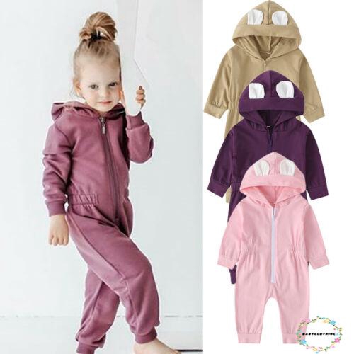 Áo liền quần dài tay có nón trùm đầu màu đơn sắc cho trẻ em