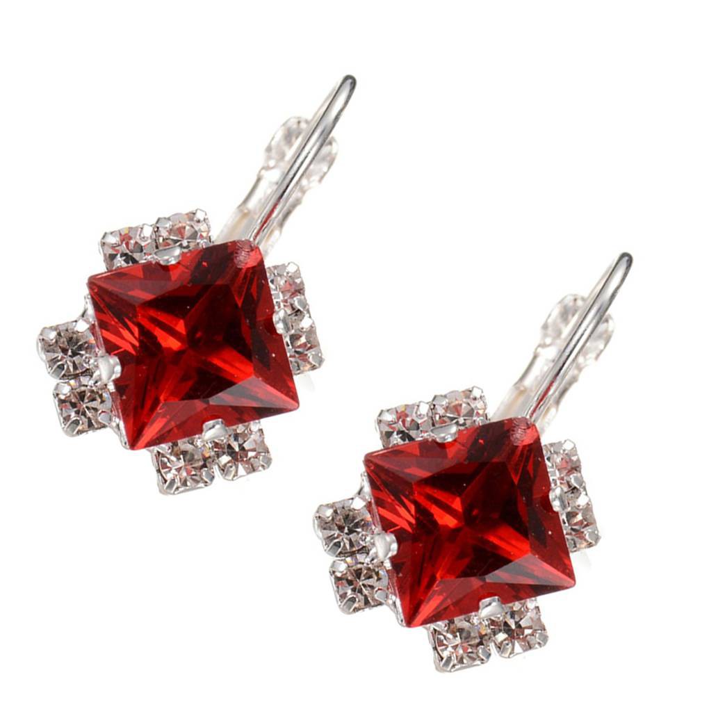 1 Đôi Khuyên Tai Hình Thoi Đính Đá Pha Lê