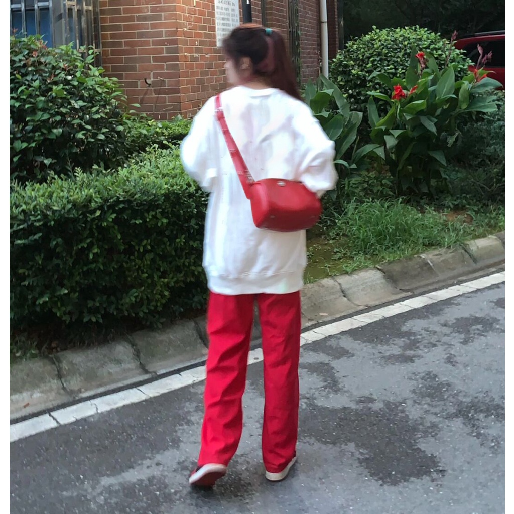 SELVZE Áo sweater Nữ Cổ Tròn Dài Tay Dáng Rộng Kiểu vintage Mỹ