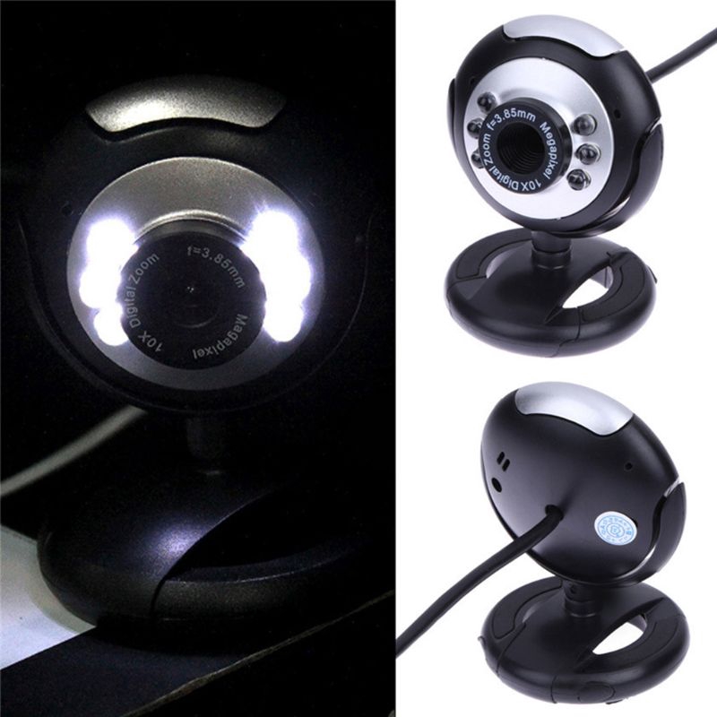 Clip-on Night Vision Six-lamp Computer Camera Laptop Webcam Video Zoom Home Lens